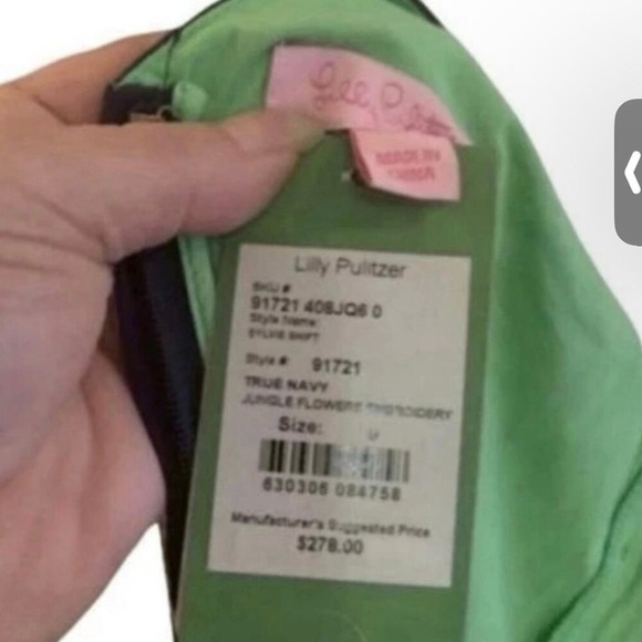 Lilly Pulitzer Women's Dress 0 NWT True Navy Jungle Flower Embroidery Sleeveless - Picture 5 of 5